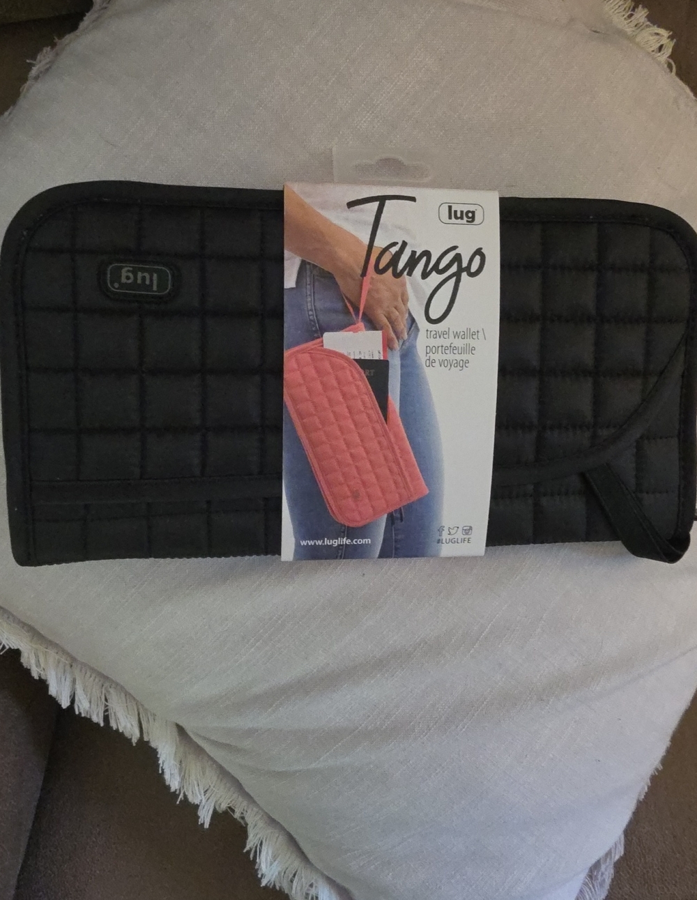 lug Tango Quilted Travel Wallet - Black